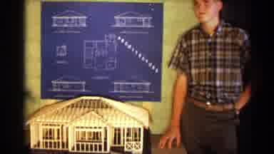 Texas USA (1963): Student Dis Playing Endemic Project Scale Model Of Building On