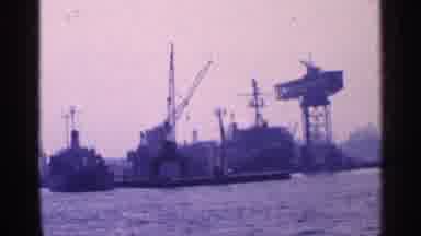New York City (1964): Red Tugboat On Body Of Water Caresses On Water