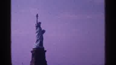 New York City (1964): Statue Of Liberty And A Large White Boat