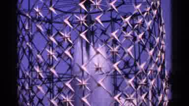 New York City (1964): Fenced Mel Cage Round Fountain On Sunny Day Blue Sky Tree