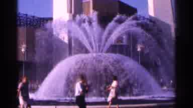 New York City (1964): Scenes Of Two Different Fountains People Walking By First