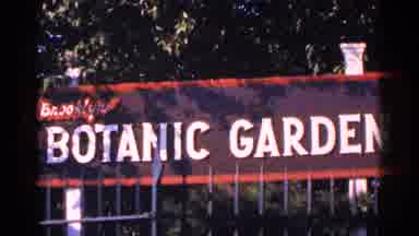 New York City (1964): Brown White And Red Botanic Garden Sign On Bright Sunny Day