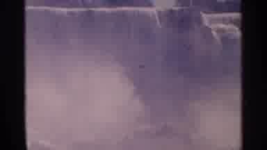 Niagra Falls Canada (1964): Tall Waterfall Boat With Speculators Moving