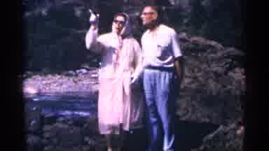 Niagra Falls Canada (1964): Vintage Film Couple Enjoying Outdo Others One River