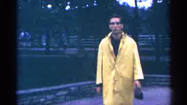 Niagra Falls Canada (1964): Man Walking In Raincoat Towards Ship