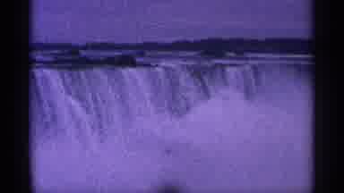 Niagra Falls Canada (1964): Spinning Cross Very Large Waterfall With Mist And