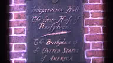 Pennsylvania-1964: Independence Hall Plaque and Liberty Bell Silhouette