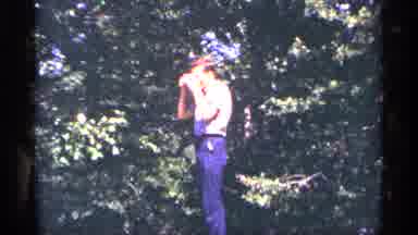 Pennsylvania (1964): Man Surrounded By Trees Taking Pictures Of Sign That Reads