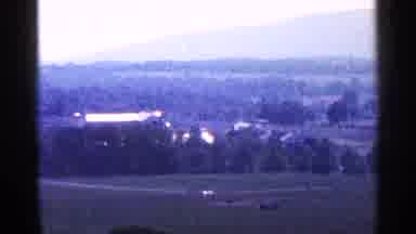 Pennsylvania (1964): Green Tree And Farmland With Grey Mountain Silhouette
