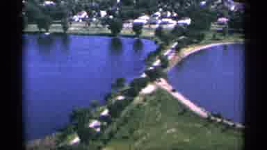 Duluth Minnesota (1965): View Father On Sky Of Two Likes And Small Houses Round