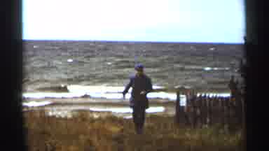 Duluth Minnesota (1965): Ship Someone Running Up Onto Seashores