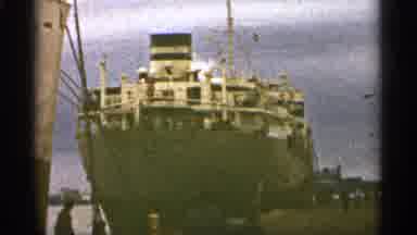 Duluth Minnesota (1965): Large Ship At Ar Bother Father On Stern Are End Of Boat