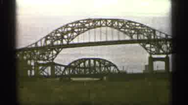 Duluth Minnesota (1965): Mel Bridge With Different Pares And Boat With Writing On