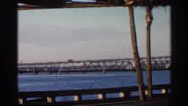 Florida USA (1966): Bridge Over Large Body Of Water Tall Circle Building