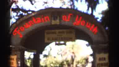 Florida USA-1966: Horse-Drawn Carriage and Fountain of Youth Archway