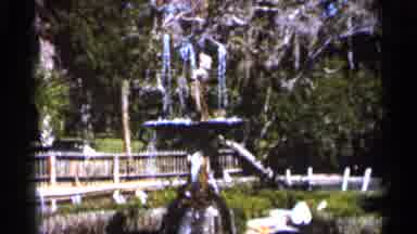 Florida USA (1966): Vintage Footage City Park Sunny Day Water Fountain Water Mill