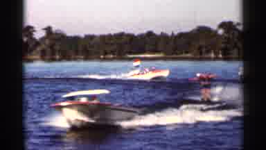 Florida USA (1966): People Having Fun Of Water Skies Being Pulled By Small Boys