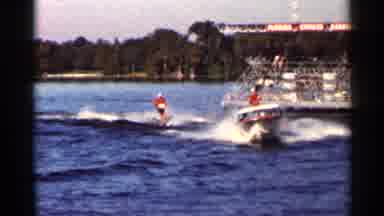 Florida USA (1966): People Skittering Behind Boat On Like Eloise At Cypress Greens