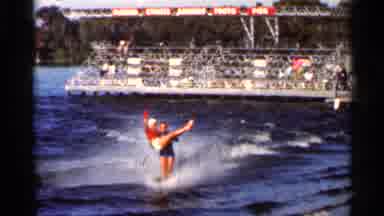 Florida USA (1966): Water Skiers Outperforming Tricks On Water In Father Of Stands