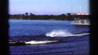 Florida USA (1966): Man Windsurfing In Like In White Boat Barefoot Tumbling Into