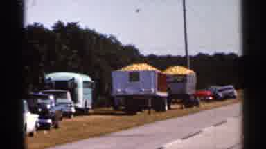 Florida USA (1966): Couple Trucks With St Items Standing In Rod Side And Other