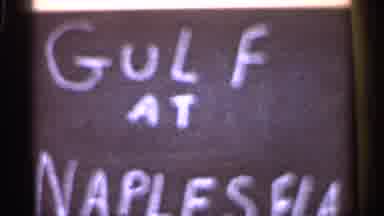 Florida USA (1966): Hand Pinter Sign And Sunset With Water View In Naples