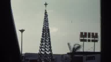 Florida USA (1966): Christmas Tree Displayed On Windy Day In Tm By Beach