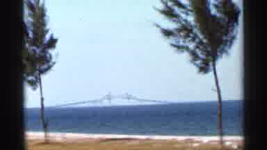 Florida USA (1966): Sign Reading Tm By S Beach Is Shown With Trees Being Blown By