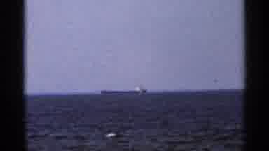 Florida USA (1966): In Huge Sea And Huge Ship Moves Round In Sea