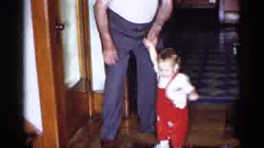 New York (1955): Grandpa Helping Grandson How To Ride Bike