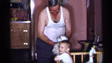 New York (1955): Man Playing With Child Stuffed Milan
