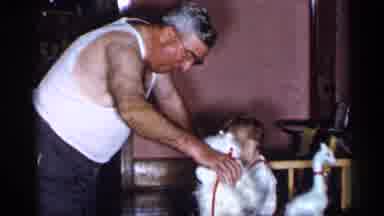 New York (1955): Grey And Wonderful Christs Tree Inside House And Grandpa Gives