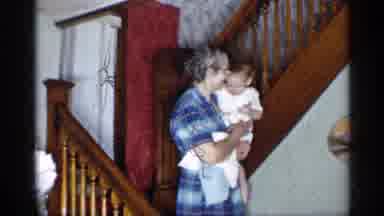 New York (1955): Grandmother Walking Down Stairs On Christmas Mothering