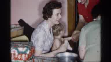 New York (1955): Women Bathing Baby S Other People Help