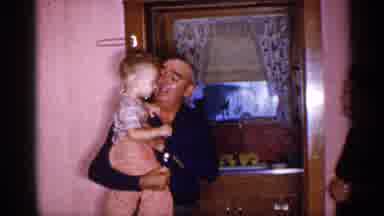 New York (1955): A Hippy Family Enjoying Time With Man Kissing Boy And Man Going