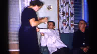 New York (1955): Man Sitting On Couch Playing Touching Woman's Stomach She Hers Dr