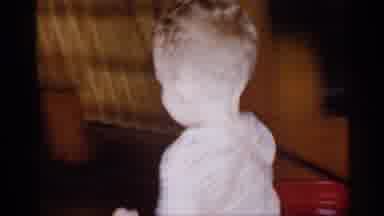 New York (1955): Toddler Girl In Overfills Running To Grind