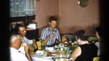 New York (1955): Group Of People Sitting At Table Father Mel