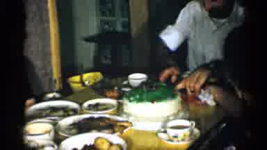 New York (1955): Cute Looking Child Moves Round Dining Table With Lots Of