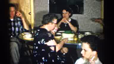 New York (1955): Family Sitting Around Dinner Table Eating And Talking