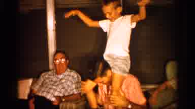 Dad's got a new accessory - a tiny human shoulder pad!