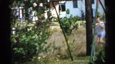 Florida (1958): Children Outdo Others Outside Swing Set Tree House Daytime Father