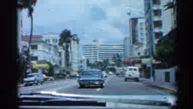 Florida (1958): Car Moves Inside City With High Speed And Shows Beautiful City In