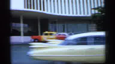 Florida (1958): Film Father On Moving Car Etches City Street With People Xis And