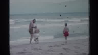 Florida (1958): Boy Wearing White Shooter Runs Towed Comer On Cloudy Day