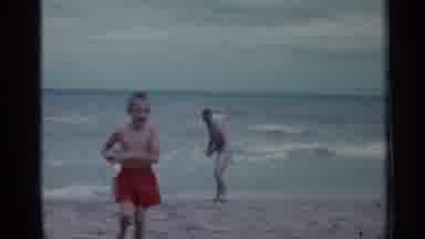 Florida (1958): Olen's Beach Two Men And Two Boys Pick Up Seashells Father On Sn