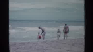 Florida (1958): Two Father With Children At Beach