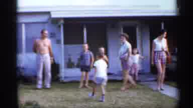 Florida (1958): Three Adults And Four Children Greg In Father Yard Of Air Home