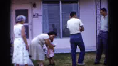 Florida (1958): Cute Family Having Fun In Courtyard