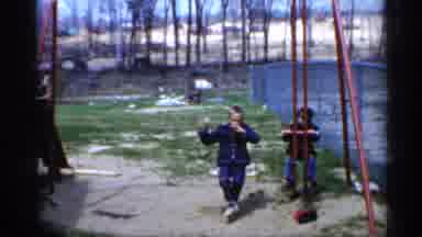 Florida (1958): Three Young Children Play Together Outside In Playground Are On